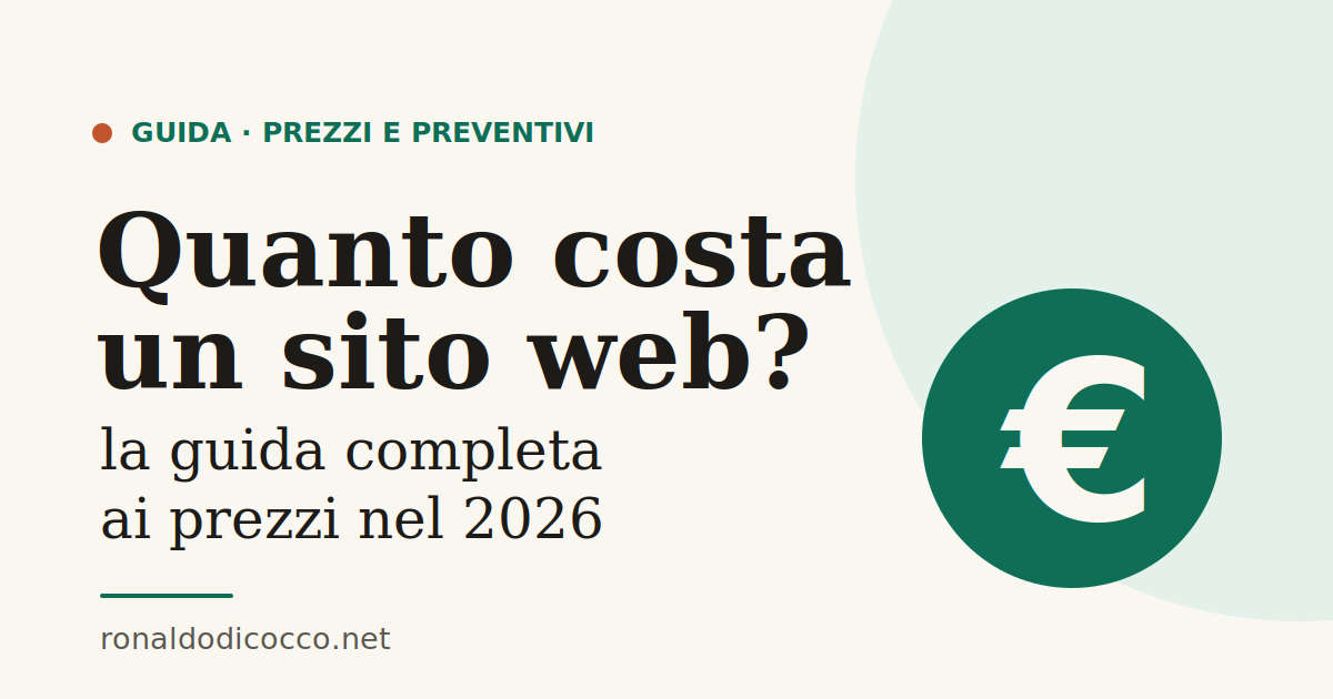Quanto costa un sito web professionale nel 2026? La guida completa