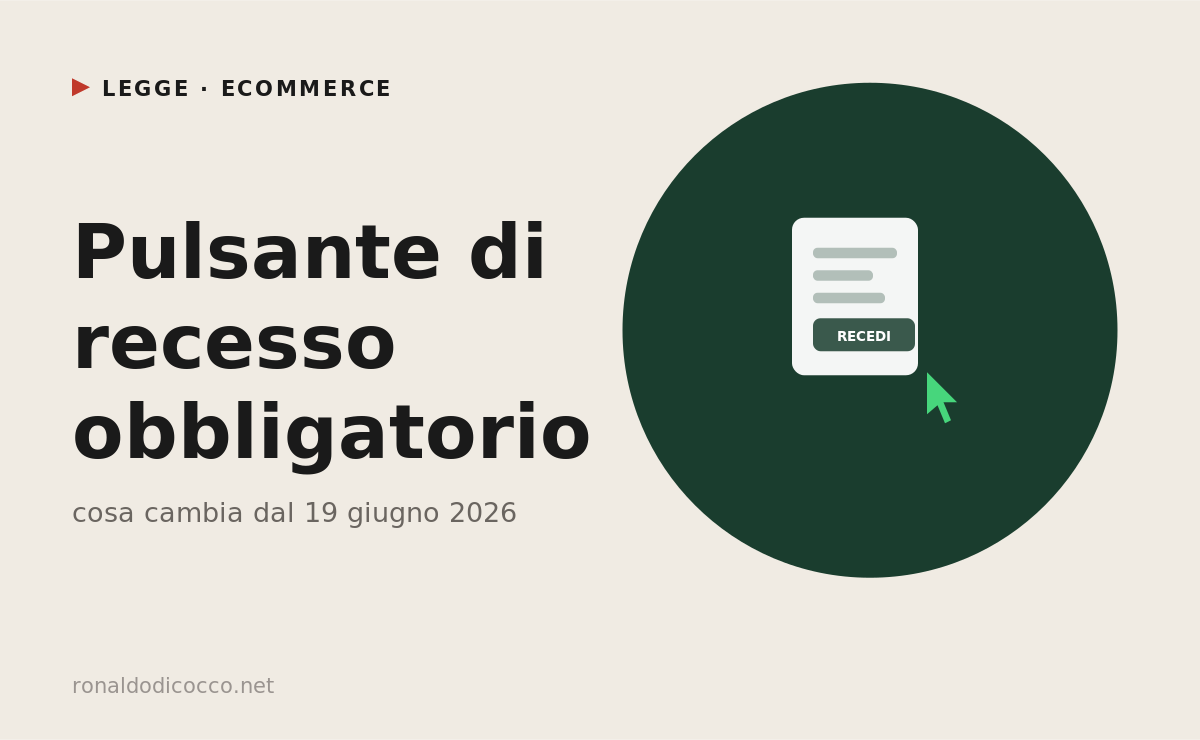 Dal 19 giugno il pulsante di recesso è obbligatorio: cosa devi fare se hai un eCommerce